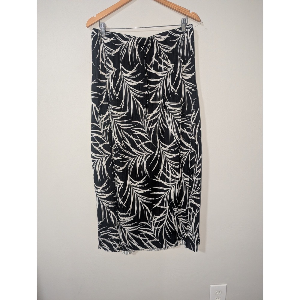 L Sabrina Lauren Black Print Maxi Skirt w/ Drawstring Waist